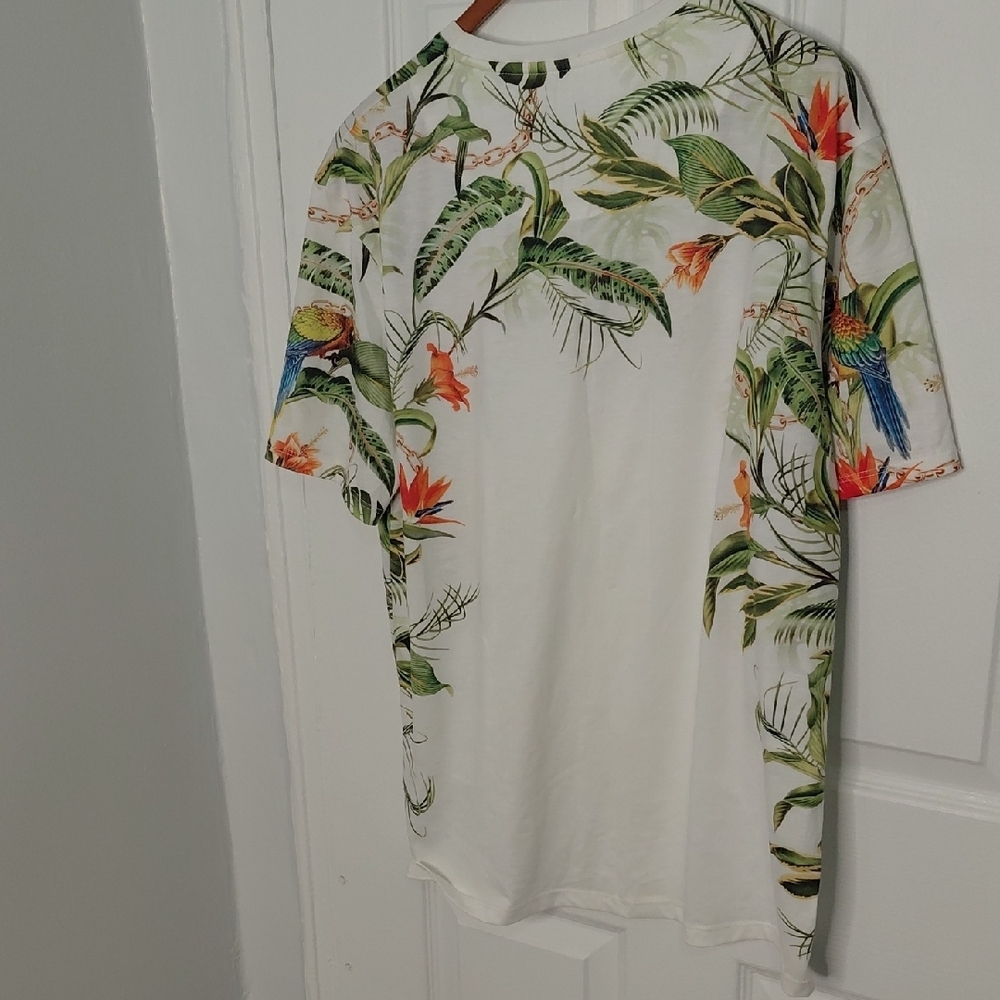 Zara Multicolor Tropical Bird T-Shirt - Picture 6 of 8
